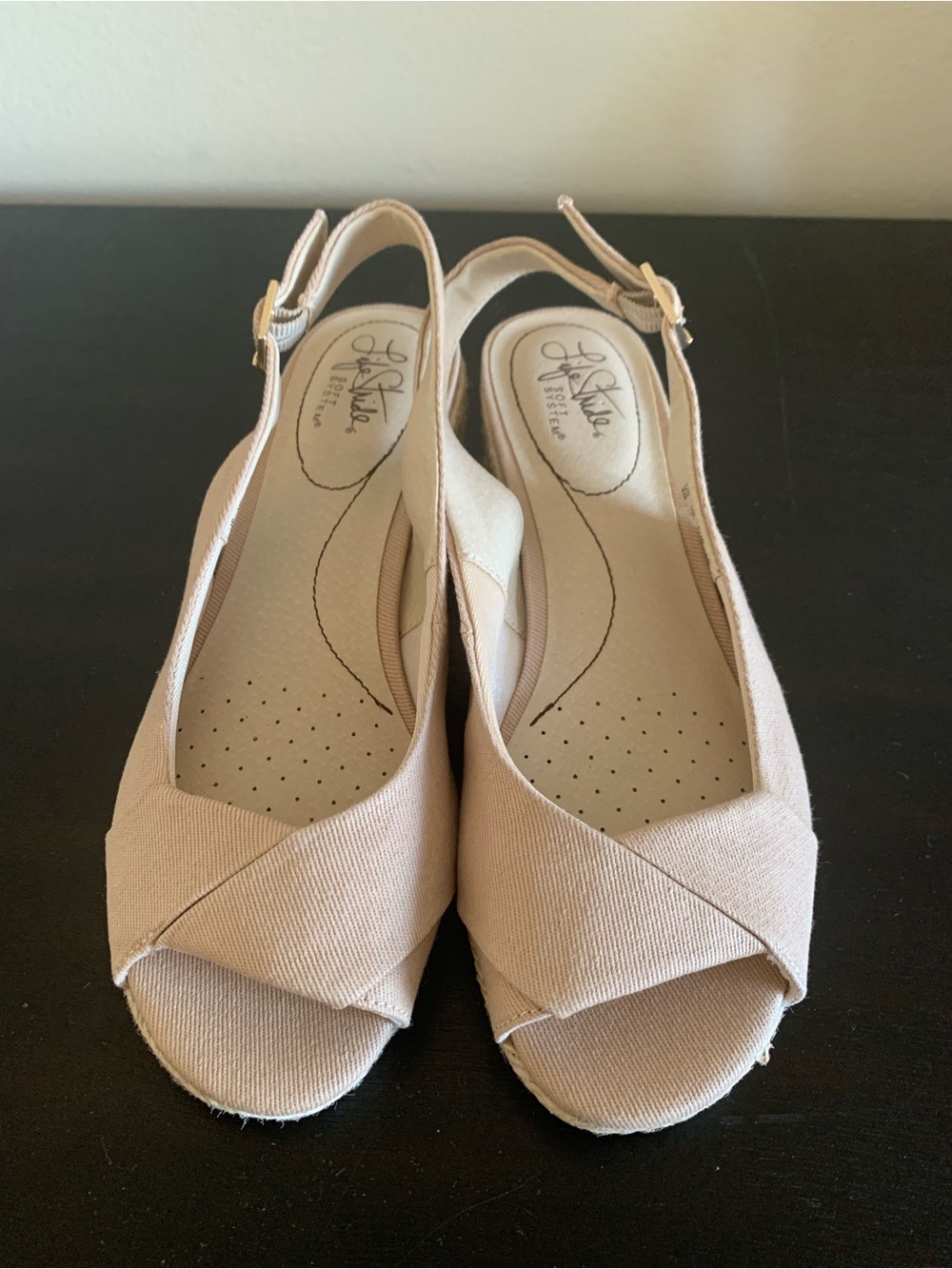 LifeStride Socialite Espadrille Wedge Sandals, Size 8 - Excellent Condition!
